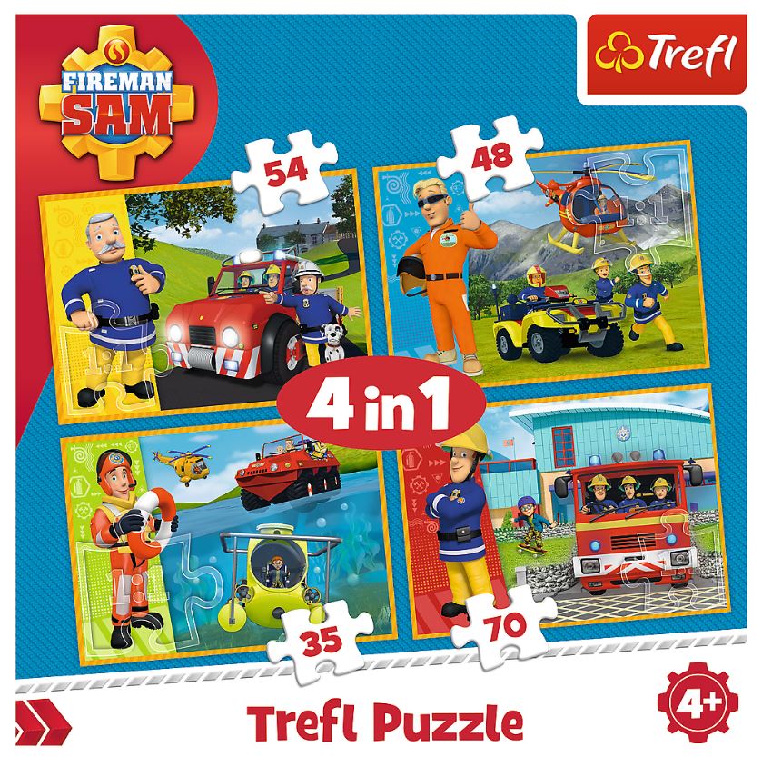 PUZZLE 4w1 Strażak Sam na ratunek 34311