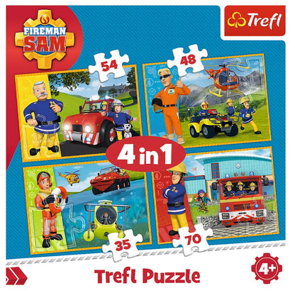 PUZZLE 4w1 Strażak Sam na ratunek 34311