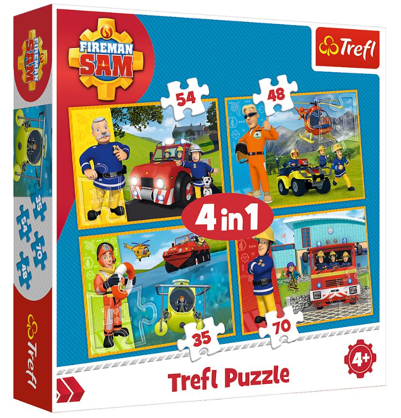 PUZZLE 4w1 Strażak Sam na ratunek 34311