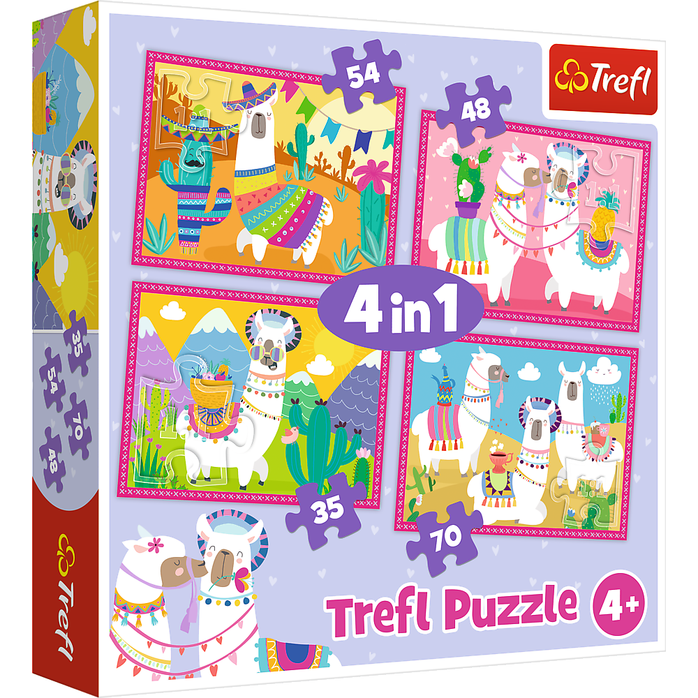 Puzzle 4w1 lamy na wakacjach