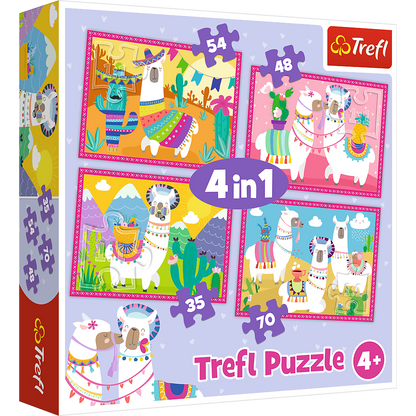 Puzzle 4w1 lamy na wakacjach