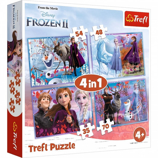 PUZZLE 4w1 Podróż w nieznane/ Disney Frozen2 34323