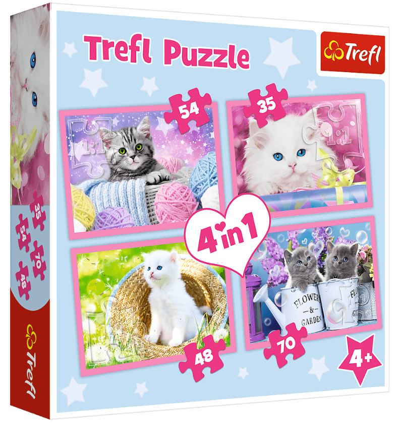 PUZZLE 4w1 Kocie zabawy /Trefl 34330