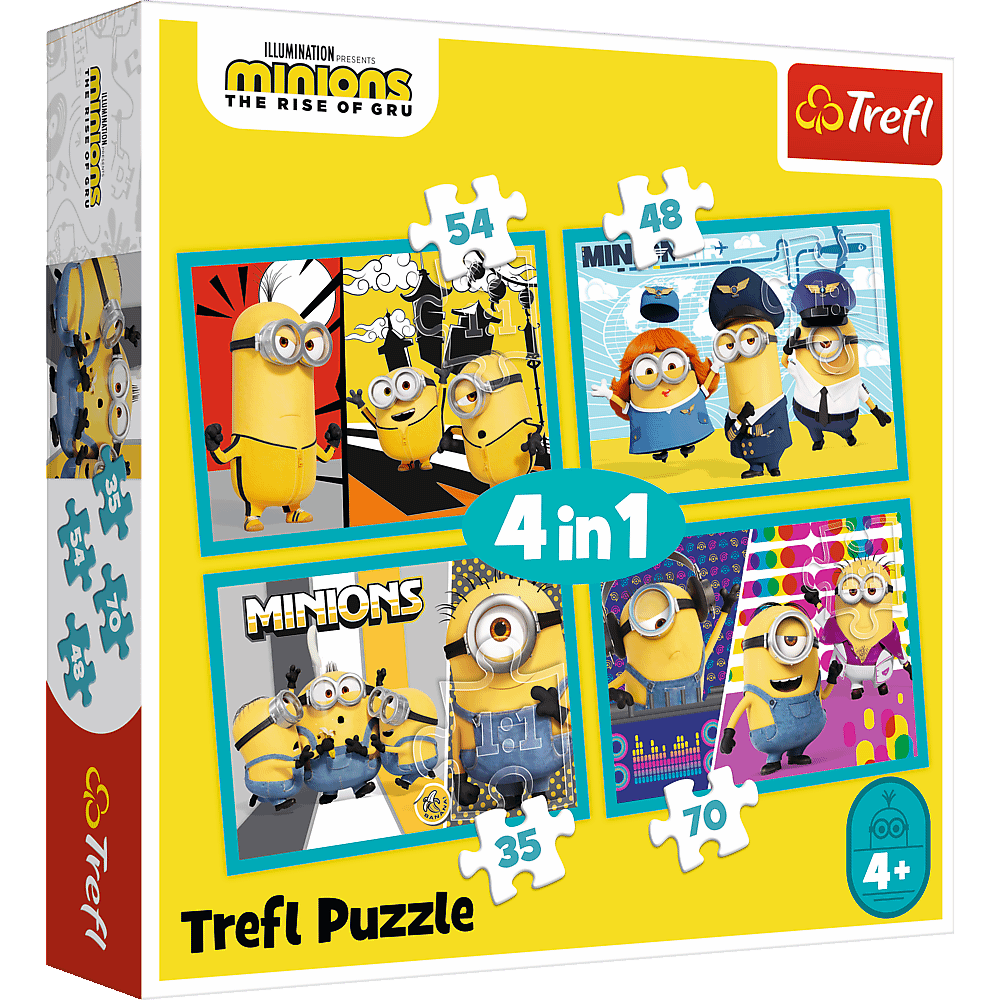 PUZZLE 4w1 Wesoły świat Minionków 34339