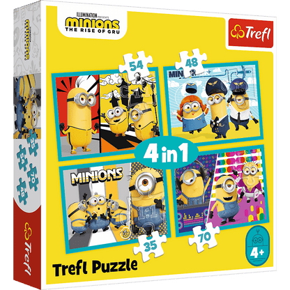 PUZZLE 4w1 Wesoły świat Minionków 34339