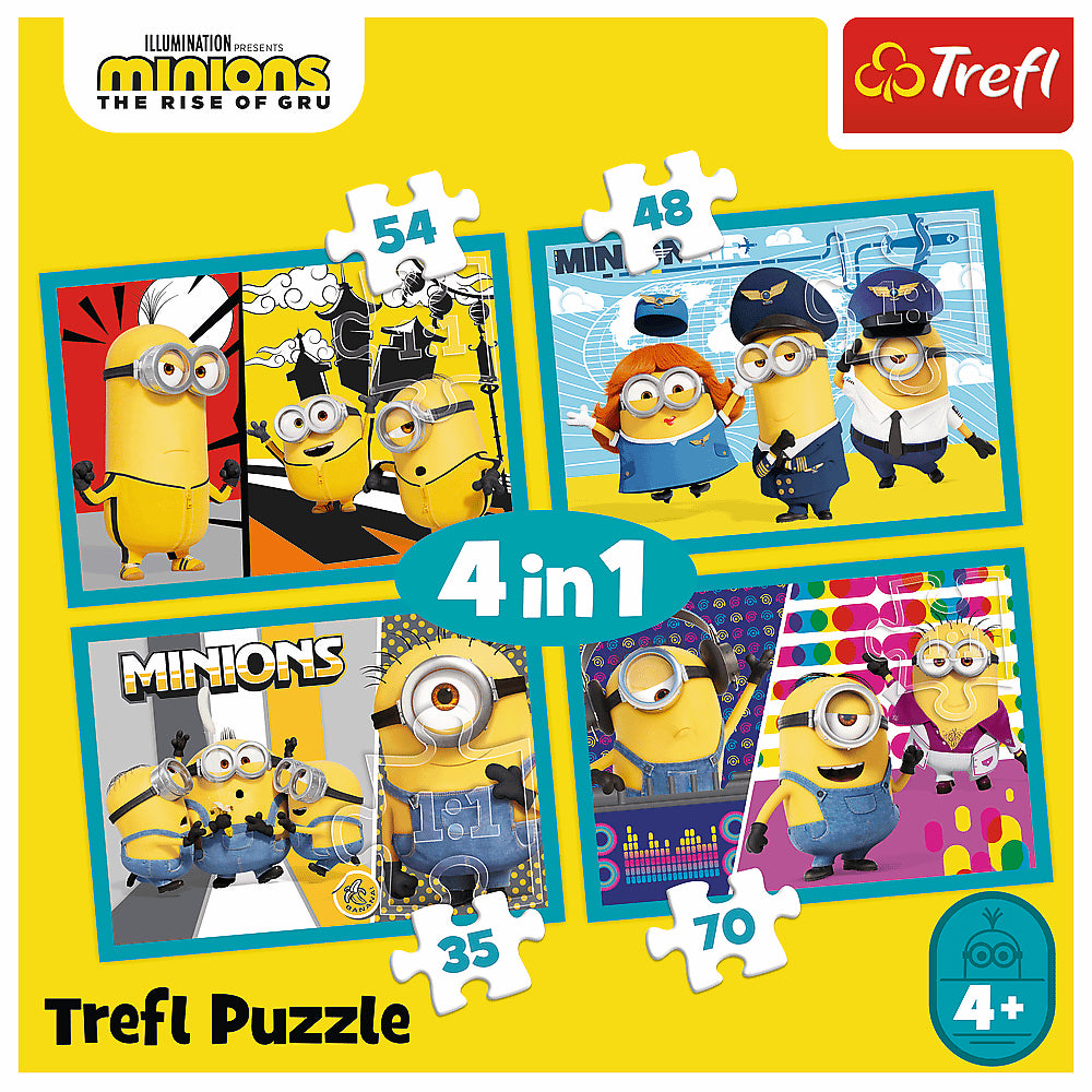 PUZZLE 4w1 Wesoły świat Minionków 34339