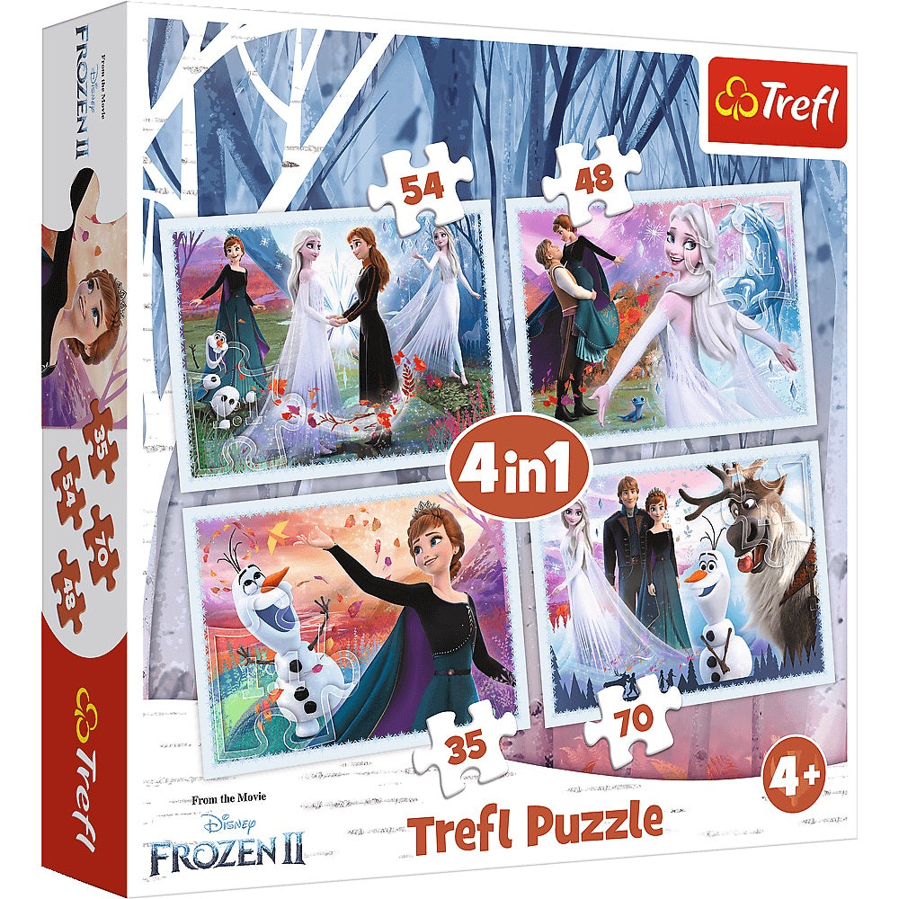 PUZZLE 4w1 W magicznym lesie Frozen 34344