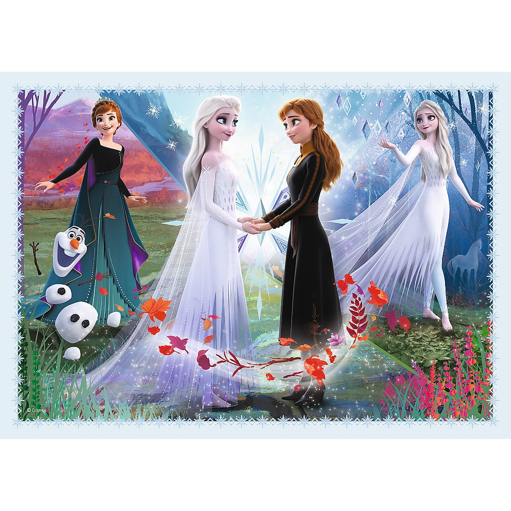 PUZZLE 4w1 W magicznym lesie Frozen 34344