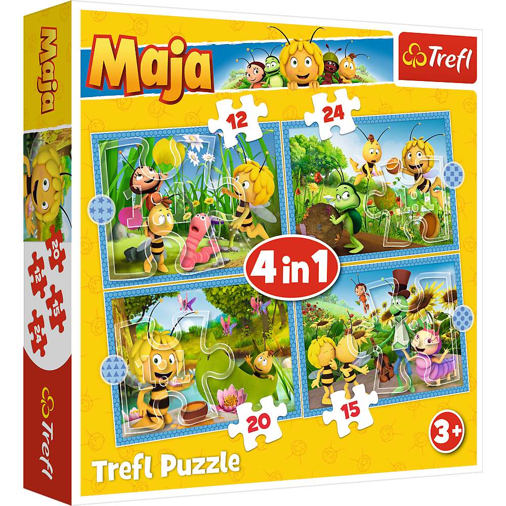 PUZZLE 4w1 Przygody PszczółkiMai 12/15/20/24 34356