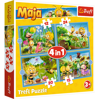 PUZZLE 4w1 Przygody PszczółkiMai 12/15/20/24 34356
