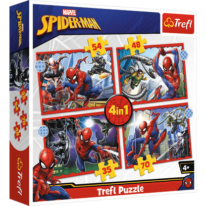 Puzzle 4w1 bohaterski spiderman