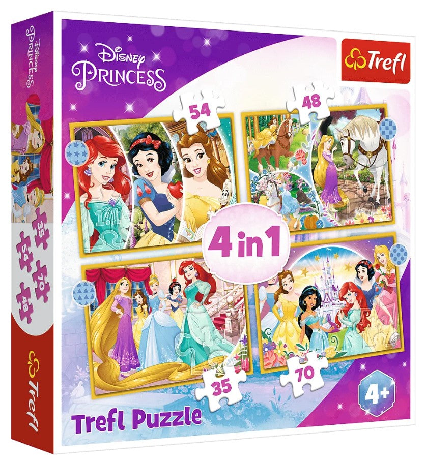PUZZLE 4w1 Szczęśliwy dzień /Disney Princess 34385