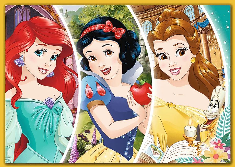 PUZZLE 4w1 Szczęśliwy dzień /Disney Princess 34385