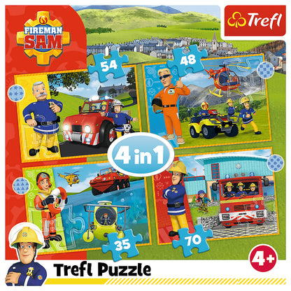 PUZZLE 4w1 Odważny Strażak Sam 34387