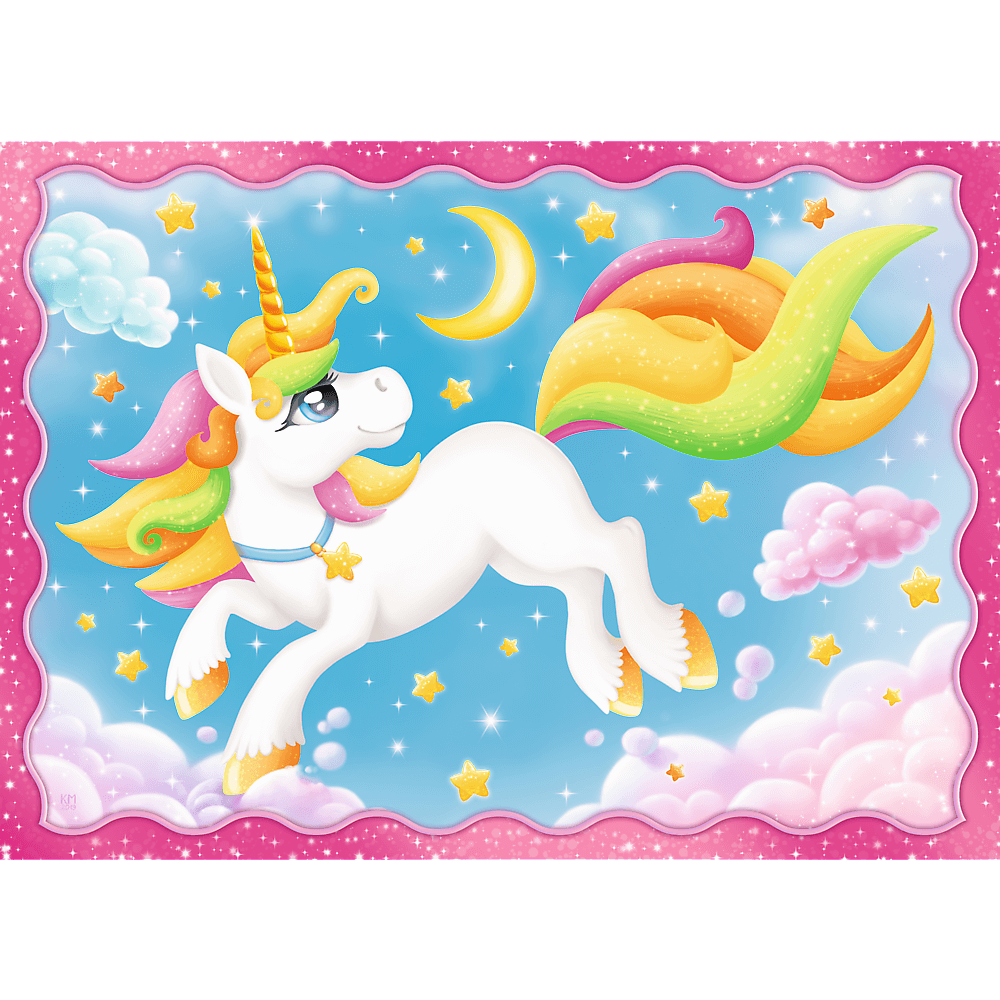 PUZZLE 4w1 Jednorożce i magia 34389