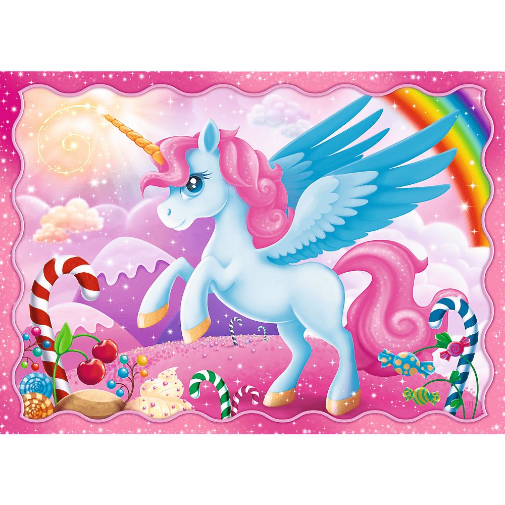 PUZZLE 4w1 Jednorożce i magia 34389