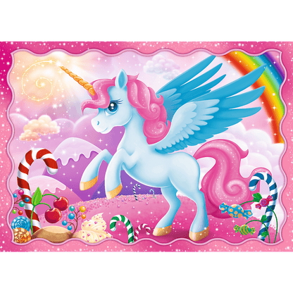 PUZZLE 4w1 Jednorożce i magia 34389