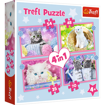 Puzzle 4w1 Zabawne kotki