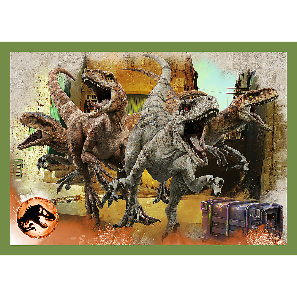Puzzle 4w1 groźne dinozaury jurassic world