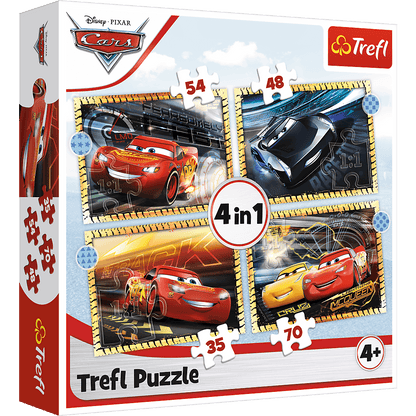 PUZZLE 4w1 Do startu,gotowi,start!Cars 34608