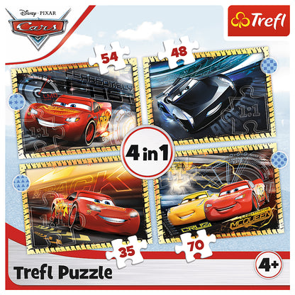 PUZZLE 4w1 Do startu,gotowi,start!Cars 34608