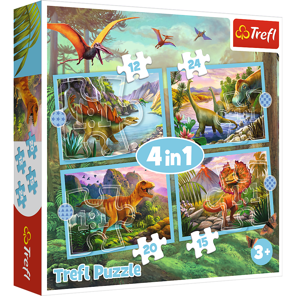Puzzle 4w1 Wyjątkowe dinozaury