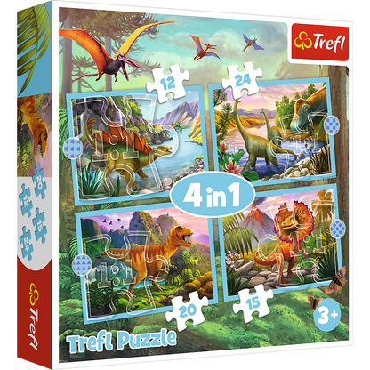 Puzzle 4w1 Wyjątkowe dinozaury