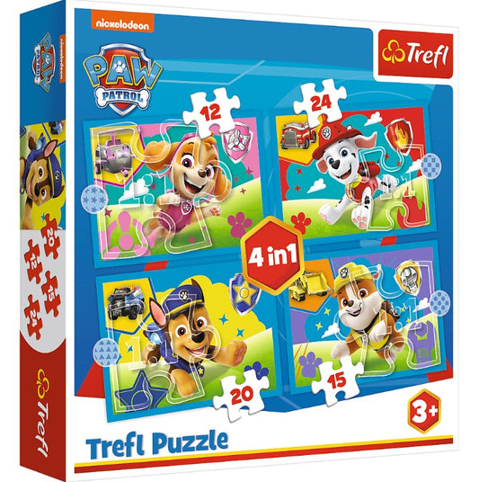 Puzzle Psi Patrol 4w1 Biegnące pieski