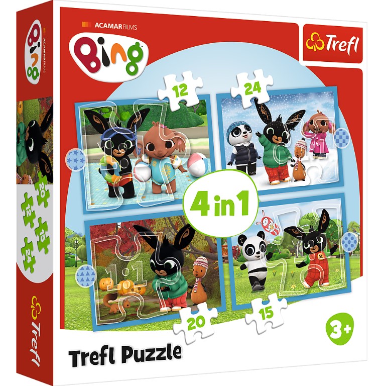 PUZZLE 4w1 12/15/20/24 Wesoły Bing 34631