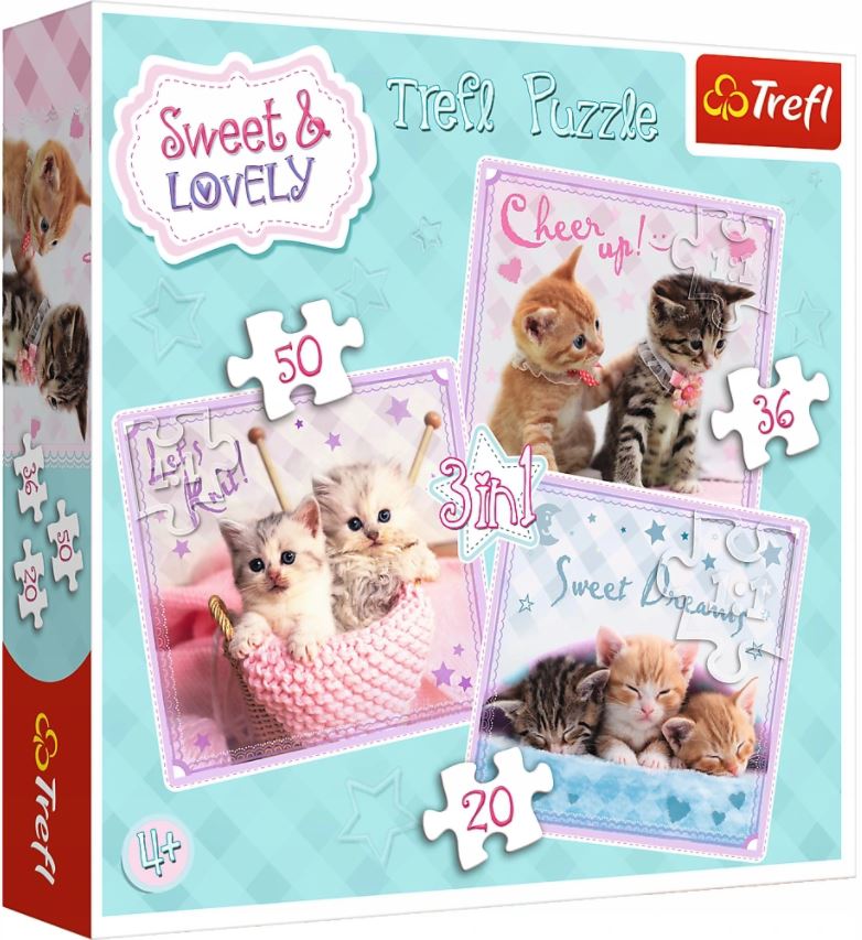PUZZLE 3w1 Sweet&Lovely - Słodkie kotki 34809