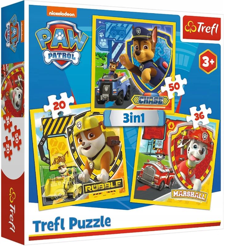 PUZZLE 3w1 Marshall,Rubble,Chase/Paw Patrol 34839