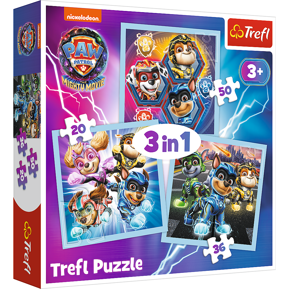 PUZZLE 3w1 Moc Mighty Pups Psi Patrol 34869