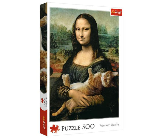 PUZZLE 500 Mona Lisa i kot Mruczek 37294