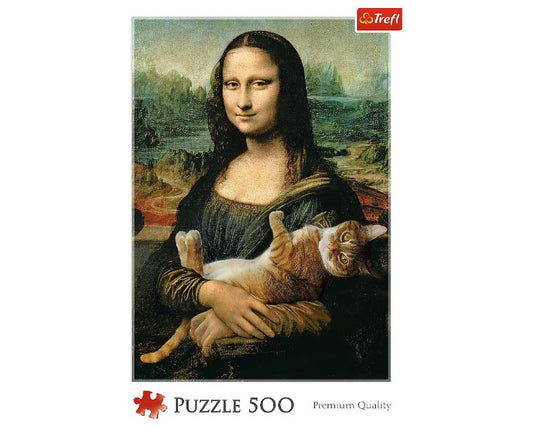 PUZZLE 500 Mona Lisa i kot Mruczek 37294