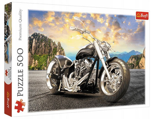 Puzzle 500 czarny motocykl