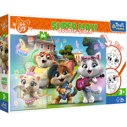 Puzzle supermaxi 24 elementy radosne koty rainbow
