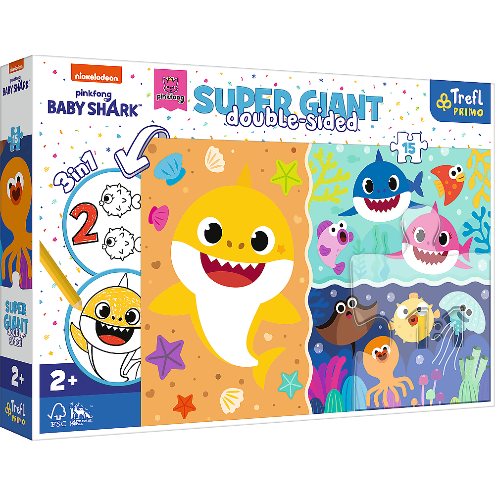 Puzzle giant 15 elementów mały rekin baby shark