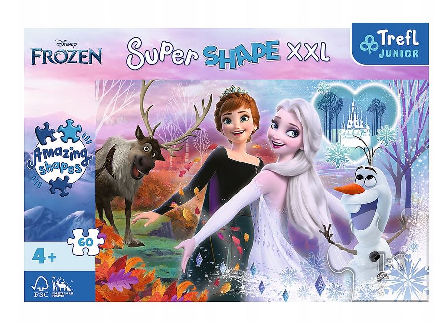 Puzzle 60 xxl super shape tańczące siostry disney frozen