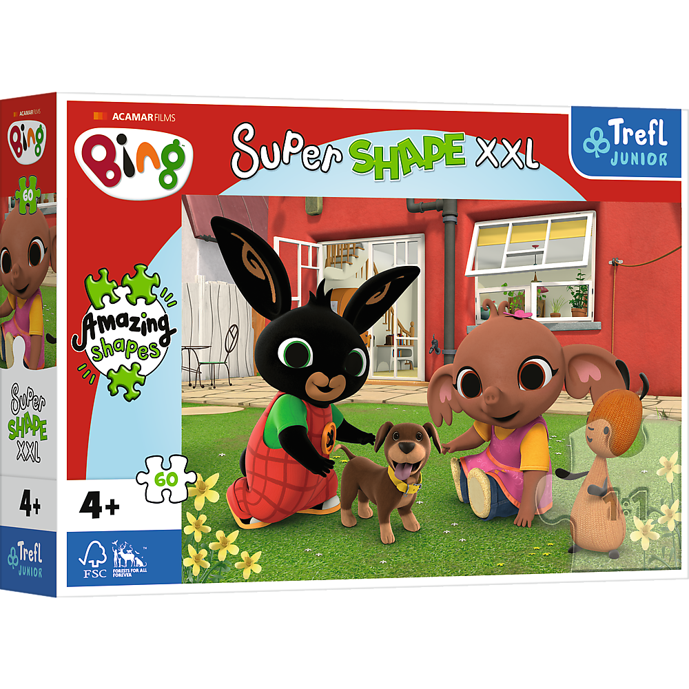 Puzzle XXL 60 elementów Bing - Zabawa z pieskiem