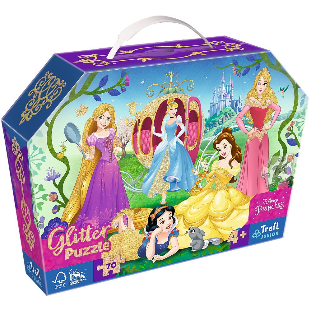 PUZZLE 70 glitter w kuferku Wesołe Księżn.53017