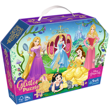 PUZZLE 70 glitter w kuferku Wesołe Księżn.53017