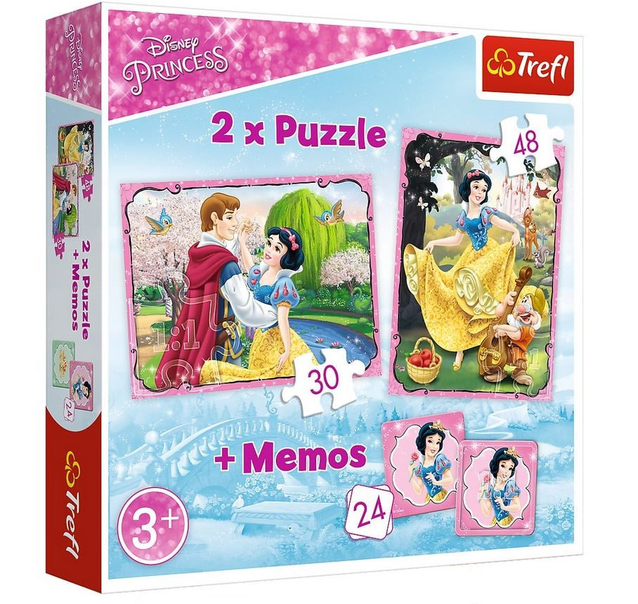 PUZZLE 2w1+memos Zakochana Śnieżka/Disney 90603