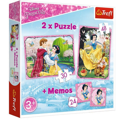 PUZZLE 2w1+memos Zakochana Śnieżka/Disney 90603