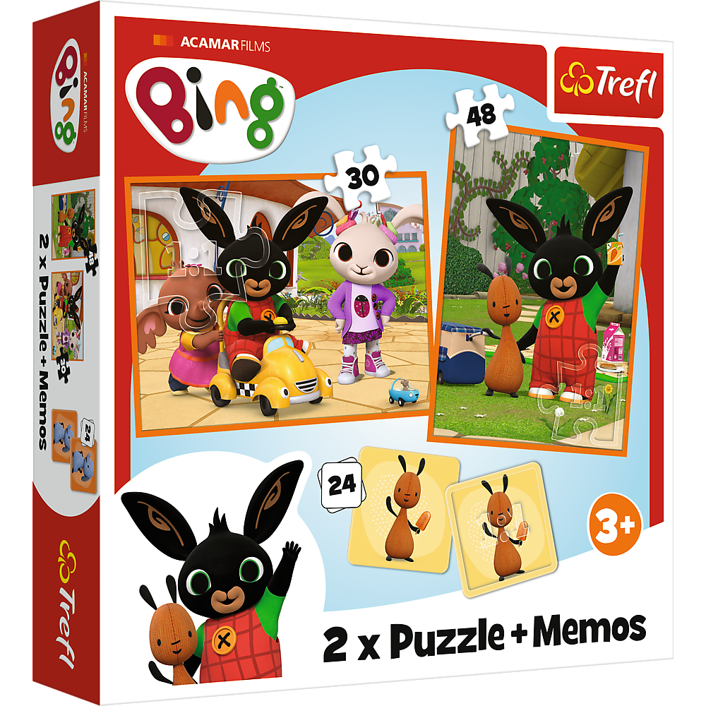 PUZZLE 2w1+memos Bing z przyjaciółmi 93332