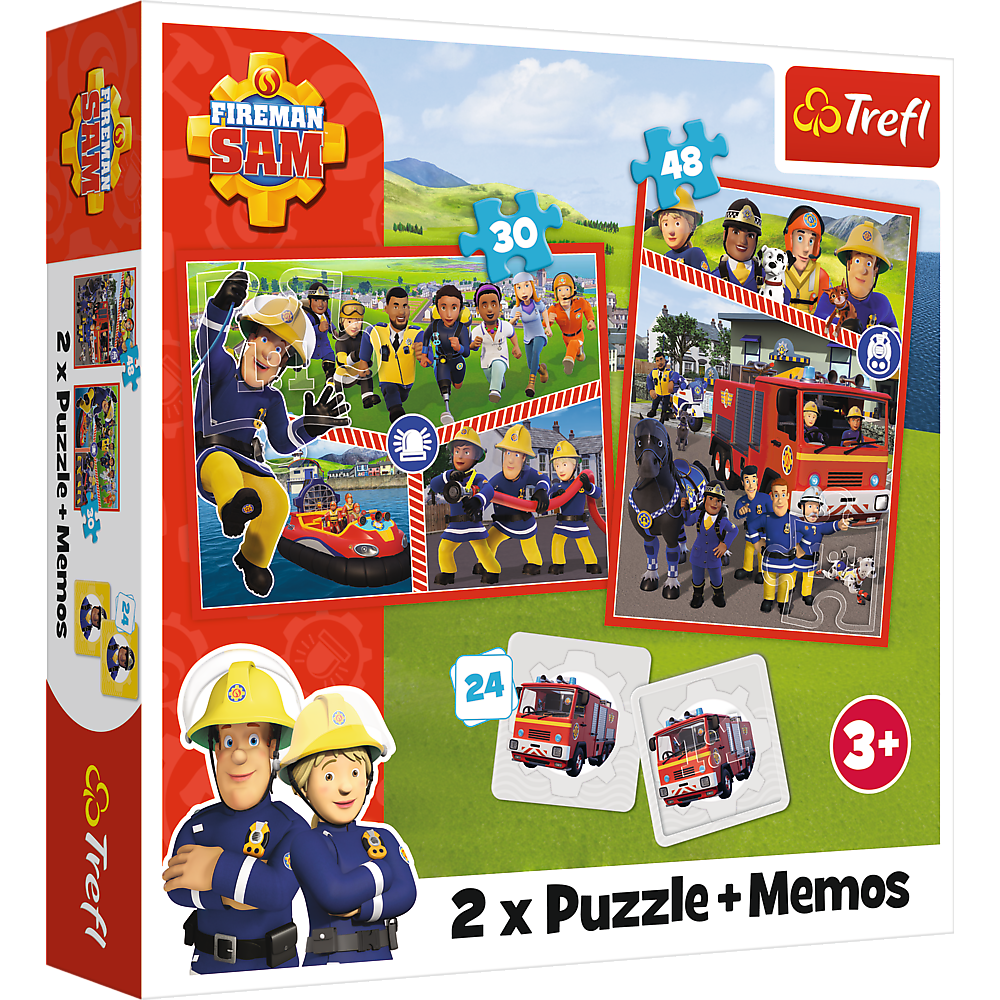 Puzzle 2w1 + memos Drużyna Strażaka Sama