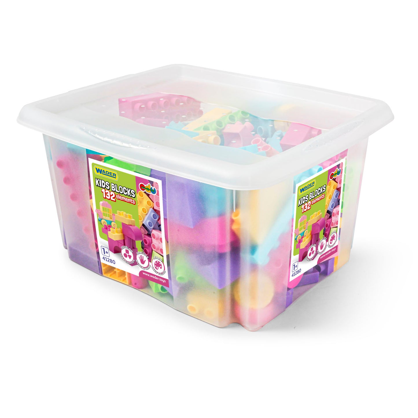 WADER KidsBlocks klocki 132el box róż 41280 12804