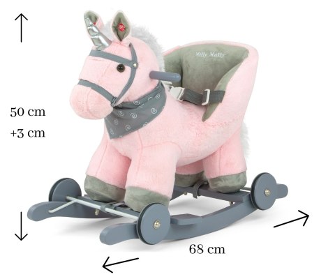 Koń na biegunach polly pink jednorożec
