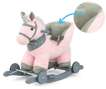 Koń na biegunach polly pink jednorożec