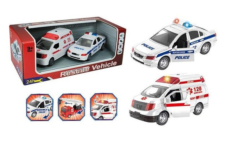 Zestaw aut miejskich policja i ambulans światło/dźwięk