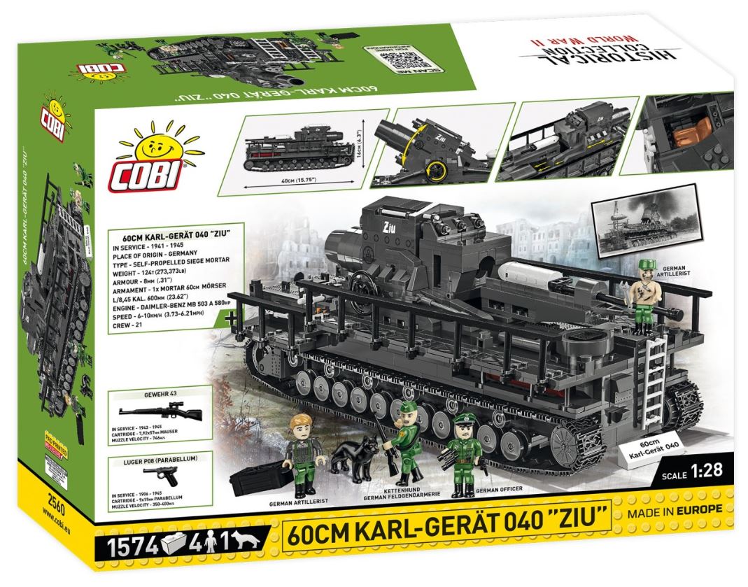 COBI WWII 60cm Karl-Gerat 040ZU 1574kl 2560